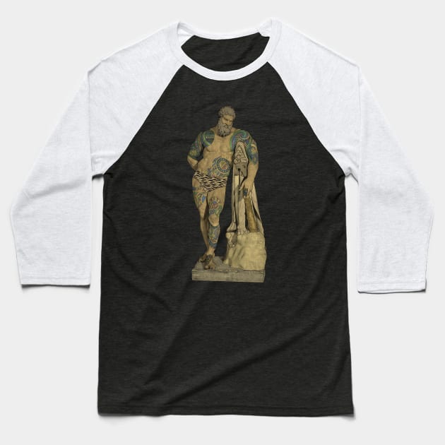 Tattooed Hercules Baseball T-Shirt by Muga Design